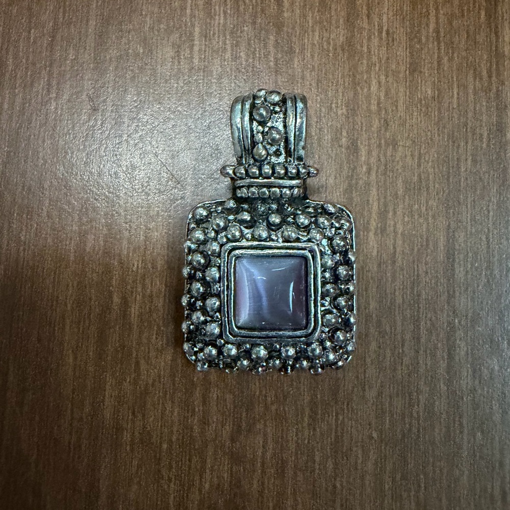 Silver Pendant with Purple Stone